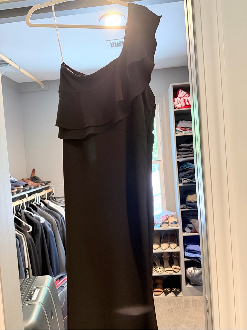 Lulu's One-Shoulder Black Ruffle Gown - Picture 6 of 8